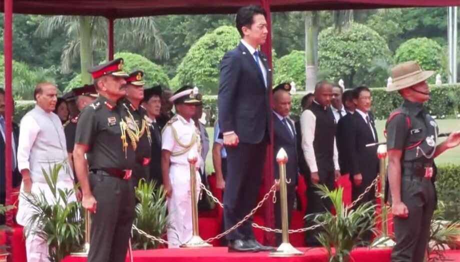 Japanese Defence Minister Shinjiro Koizumi Inspects Guard of Honour During India Visit