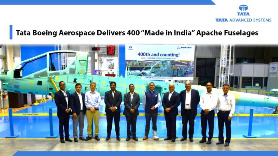 Tata Boeing Aerospace Rolls Out 400th Apache Fuselage, Strengthening India’s Defence Manufacturing Role